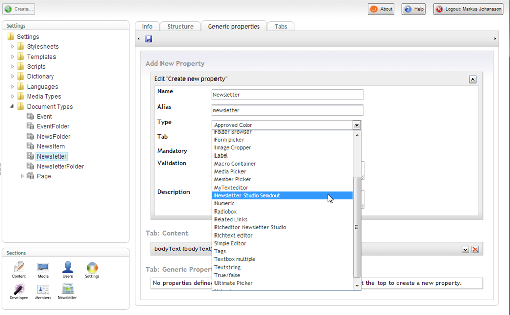 Datatype -doctype -settings -property